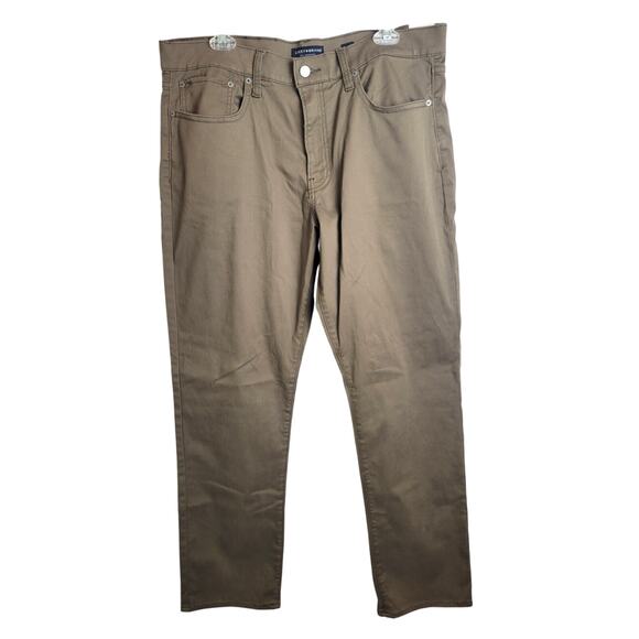 NWT Lucky Brand Brown Chino 223 Straight Leg Trousers Pants Men's Size 36x32 - Picture 1 of 9